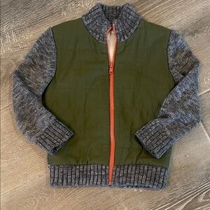 Boys Green and Gray sweater Jacket